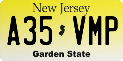 NJ license plate A35VMP