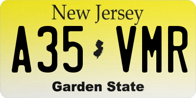 NJ license plate A35VMR