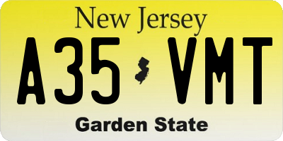 NJ license plate A35VMT