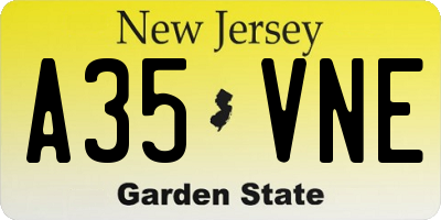 NJ license plate A35VNE