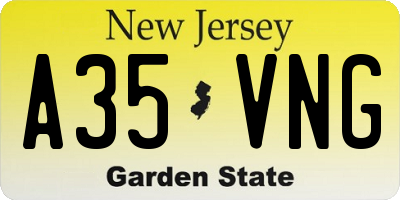 NJ license plate A35VNG
