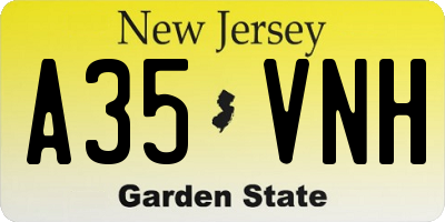 NJ license plate A35VNH