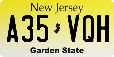 NJ license plate A35VQH