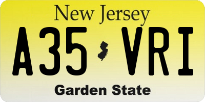 NJ license plate A35VRI
