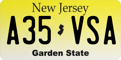 NJ license plate A35VSA