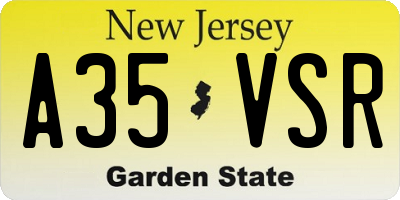 NJ license plate A35VSR