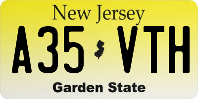 NJ license plate A35VTH