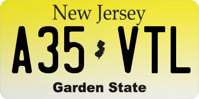 NJ license plate A35VTL