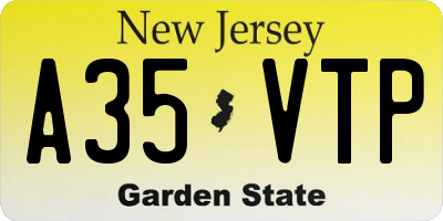 NJ license plate A35VTP