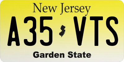 NJ license plate A35VTS
