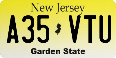 NJ license plate A35VTU