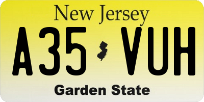NJ license plate A35VUH