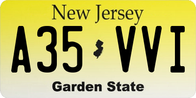 NJ license plate A35VVI