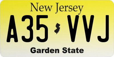NJ license plate A35VVJ