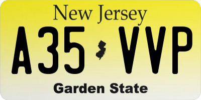 NJ license plate A35VVP