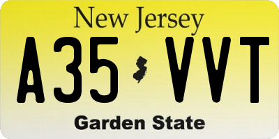 NJ license plate A35VVT