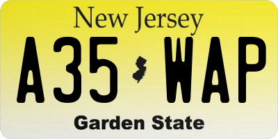 NJ license plate A35WAP