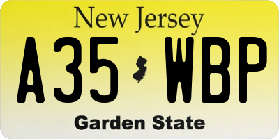 NJ license plate A35WBP