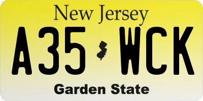 NJ license plate A35WCK