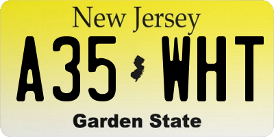 NJ license plate A35WHT