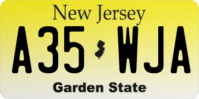NJ license plate A35WJA