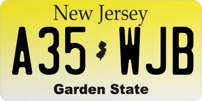 NJ license plate A35WJB