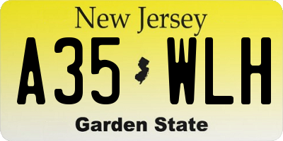 NJ license plate A35WLH