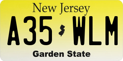 NJ license plate A35WLM