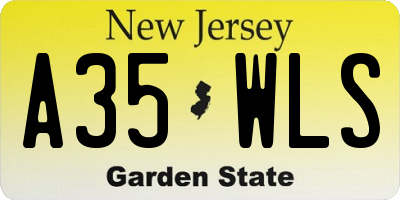 NJ license plate A35WLS