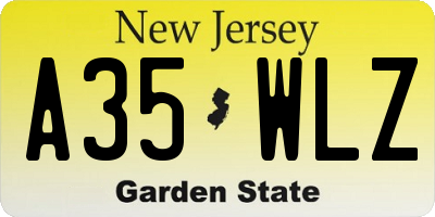 NJ license plate A35WLZ