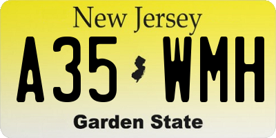 NJ license plate A35WMH