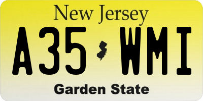 NJ license plate A35WMI