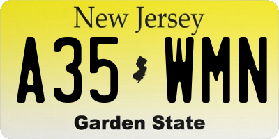 NJ license plate A35WMN