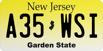 NJ license plate A35WSI