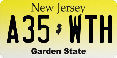 NJ license plate A35WTH