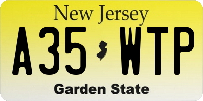NJ license plate A35WTP