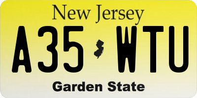 NJ license plate A35WTU