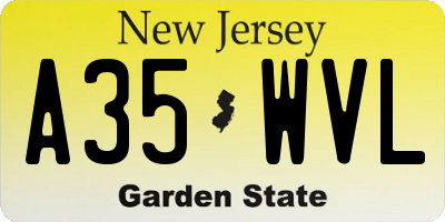 NJ license plate A35WVL