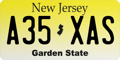 NJ license plate A35XAS