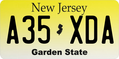 NJ license plate A35XDA