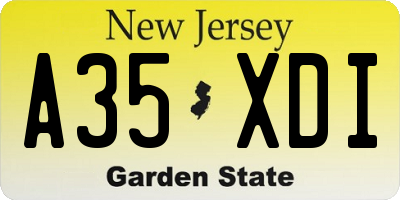 NJ license plate A35XDI