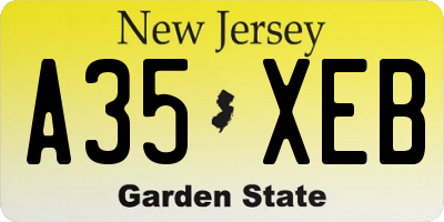 NJ license plate A35XEB