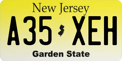NJ license plate A35XEH