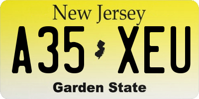 NJ license plate A35XEU