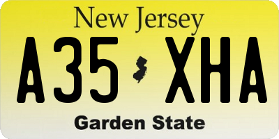NJ license plate A35XHA