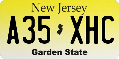NJ license plate A35XHC