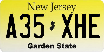 NJ license plate A35XHE