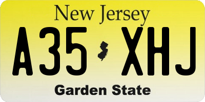 NJ license plate A35XHJ