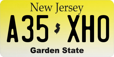 NJ license plate A35XHO