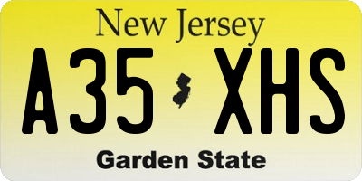 NJ license plate A35XHS